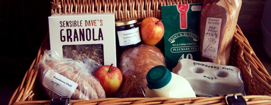 breakfast hamper with local Kent produce